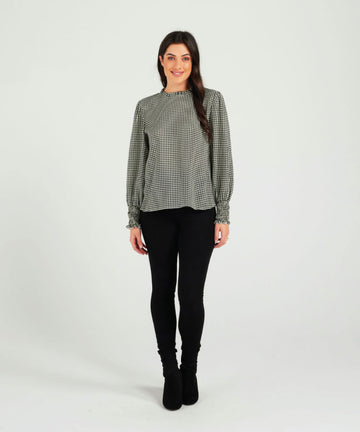 Zafina Maria Top - Houndstooth